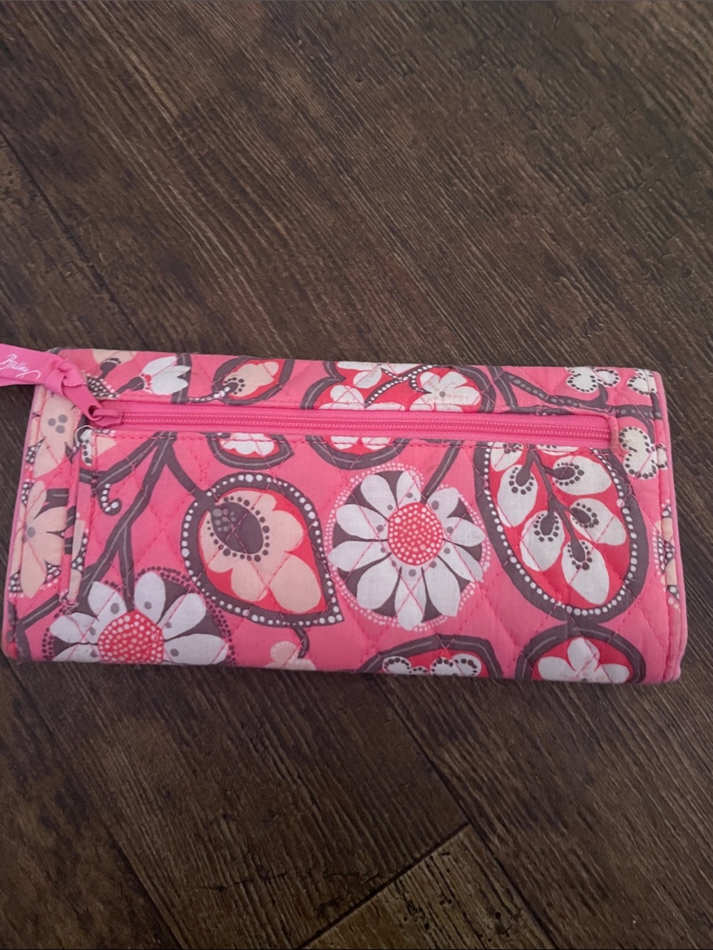 Vera Bradley Pink Quilted Floral Card Wallet 9” wide - Picture 7 of 7